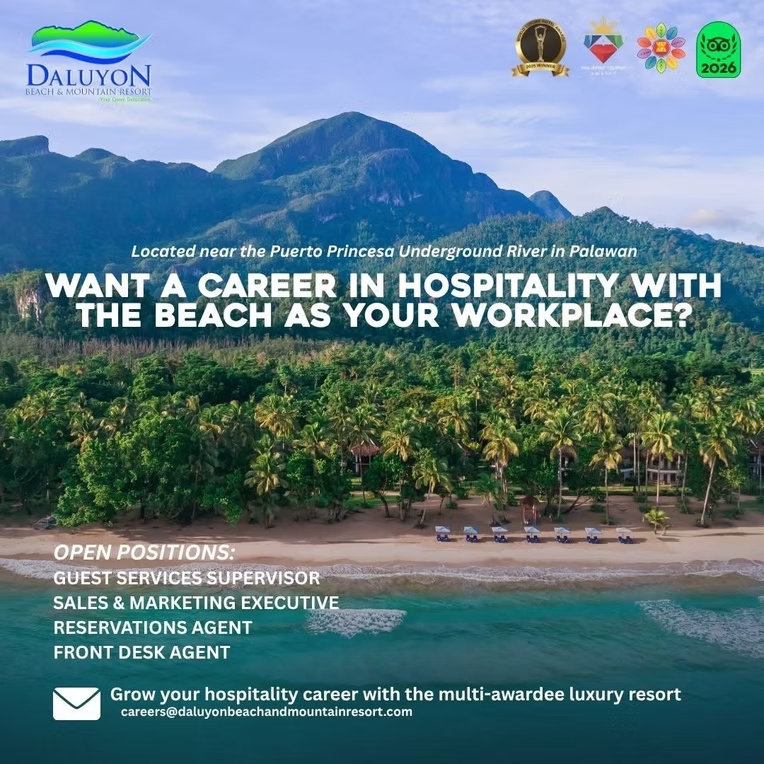 Daluyon Beach & Mountain Resort — Want a career in hospitality? original recruitment poster