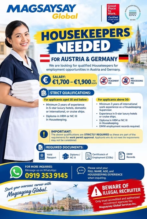 Magsaysay Global — Housekeepers original recruitment poster